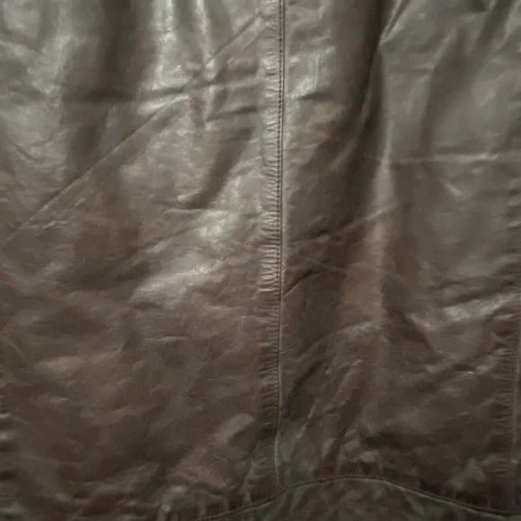 Men's Brown Leather Jacket with White Racing Stripes